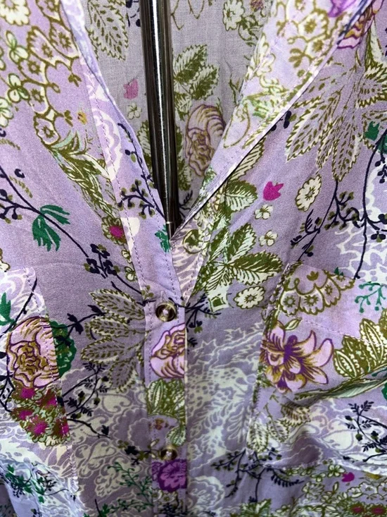 Pilcro Lavender Floral Button-Up Blouse - Picture 4 of 8